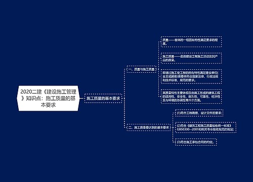 2020二建《建设施工管理》知识点：​施工质量的基本要求