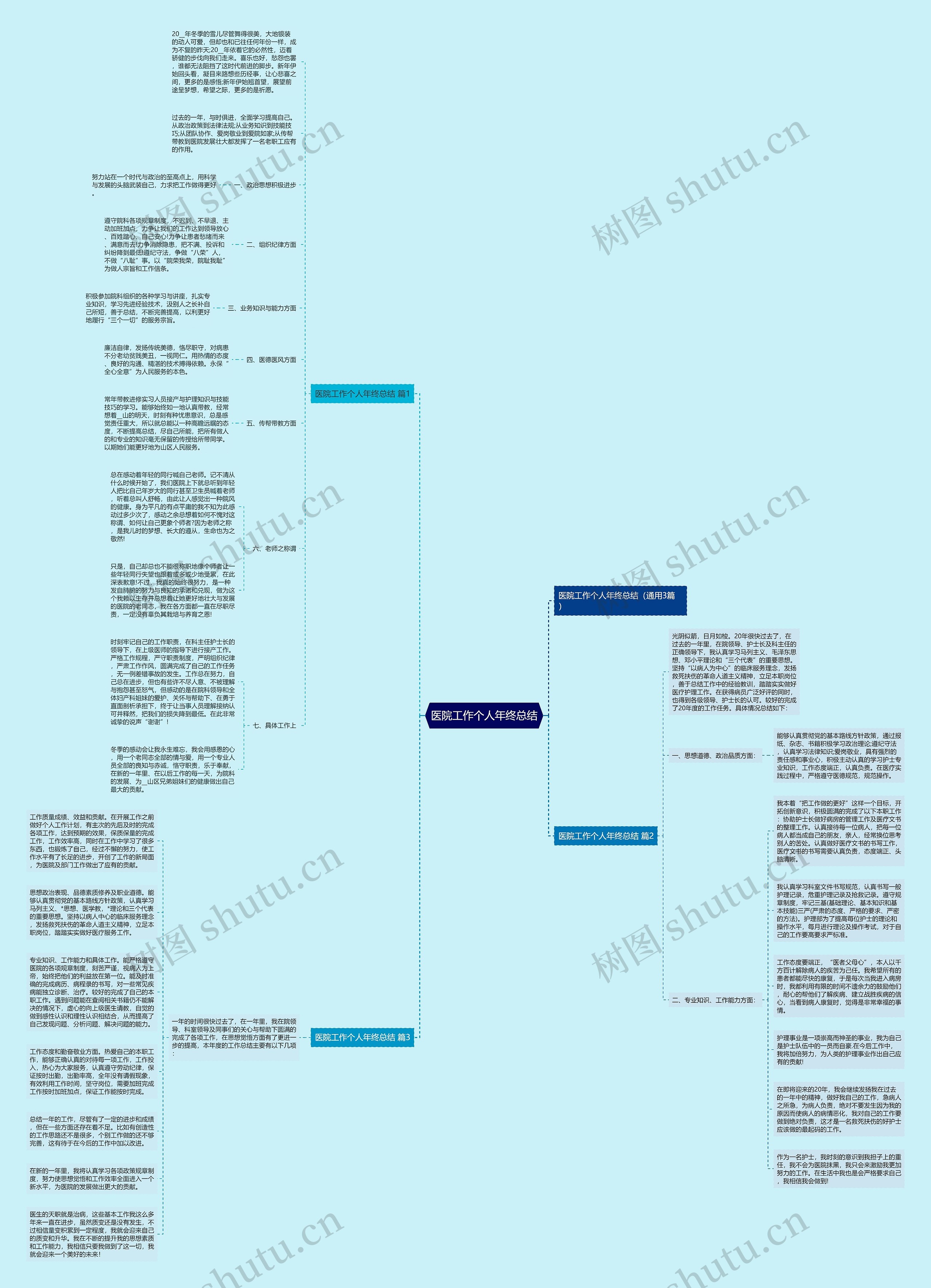 医院工作个人年终总结思维导图