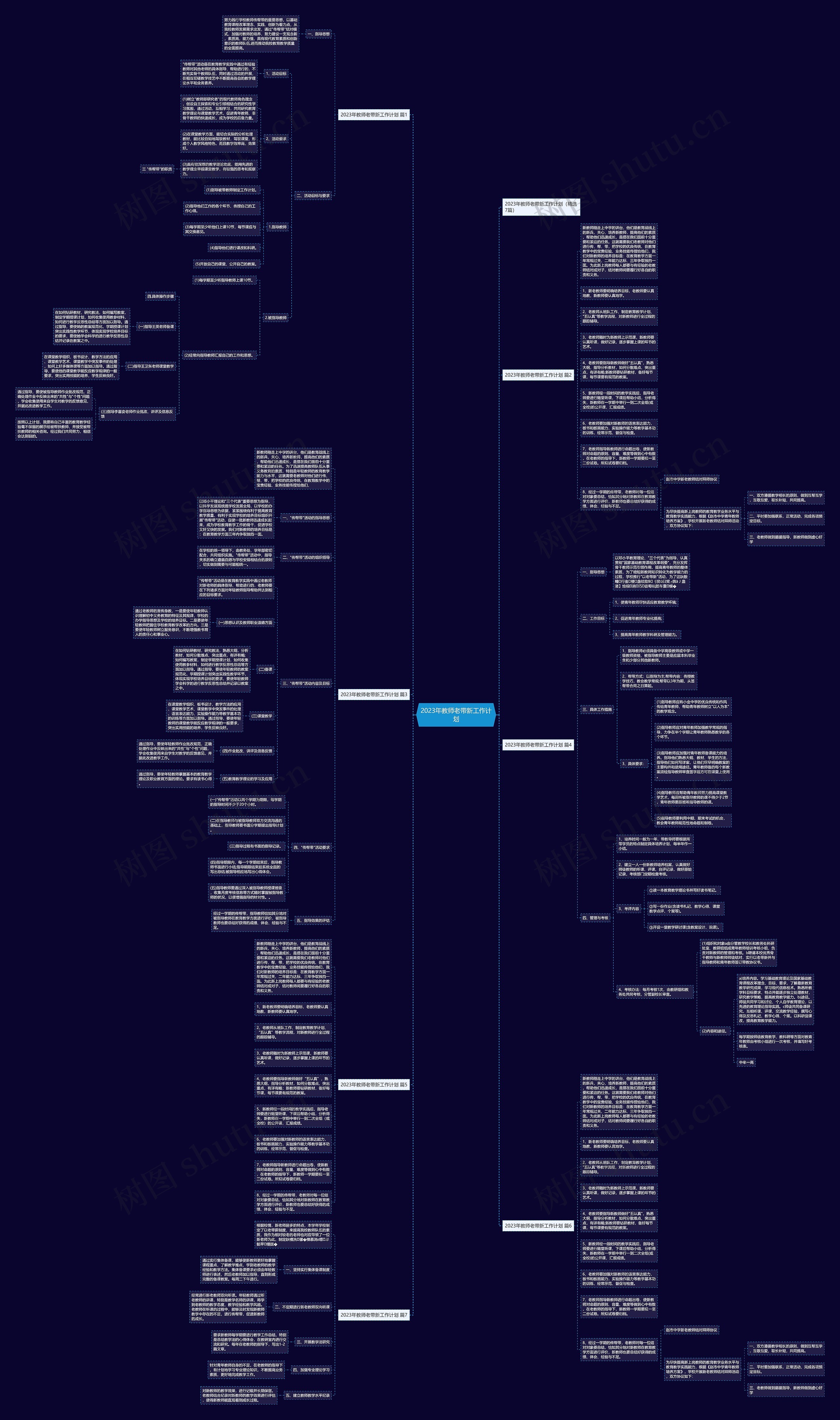 2023年教师老带新工作计划思维导图