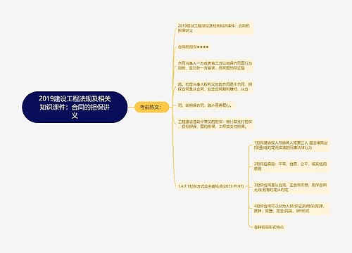 2019建设工程法规及相关知识课件：合同的担保讲义