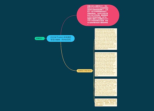 2022年下半年大学英语四级范文背诵：风中的羽毛