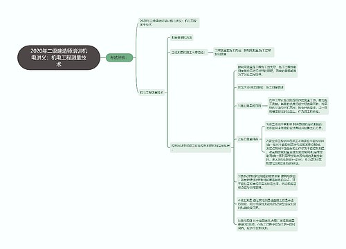 2020年二级建造师培训机电讲义：机电工程测量技术