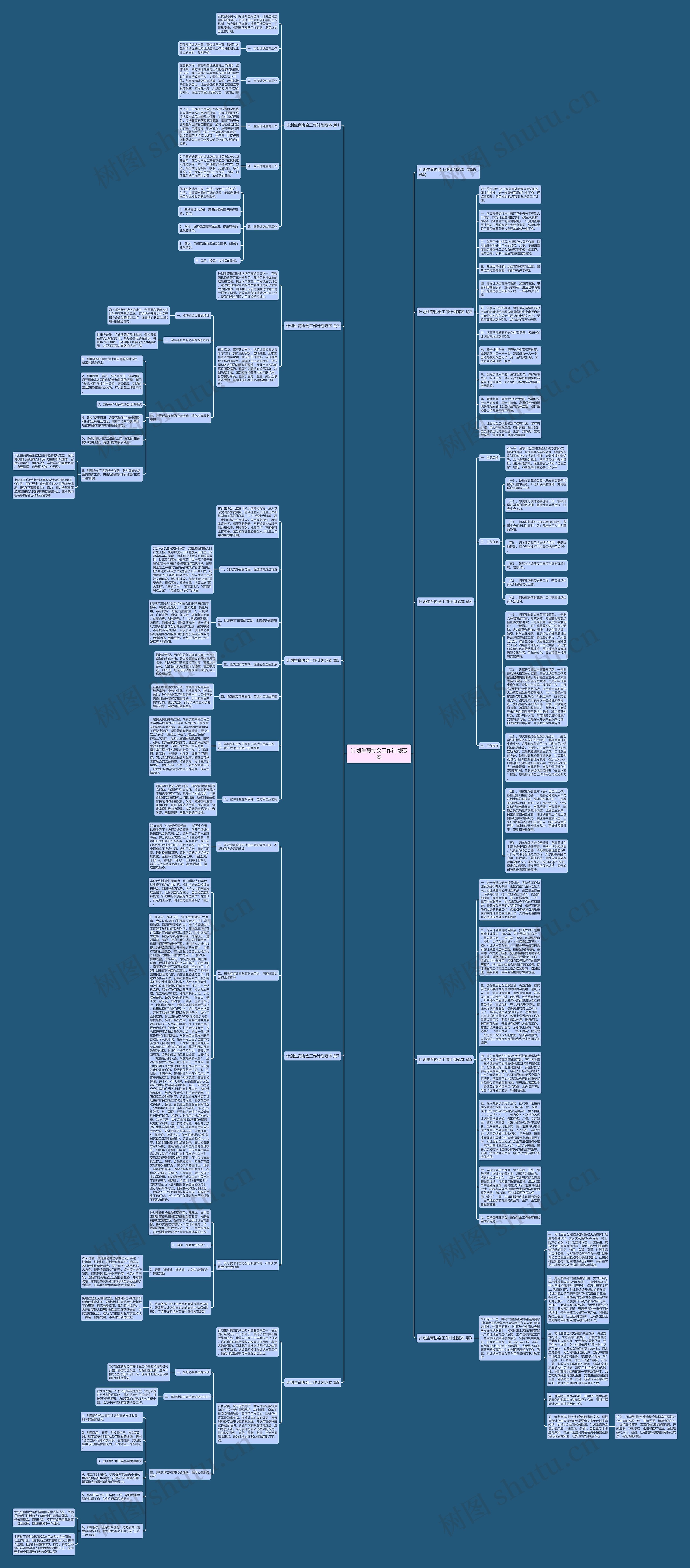 计划生育协会工作计划范本思维导图