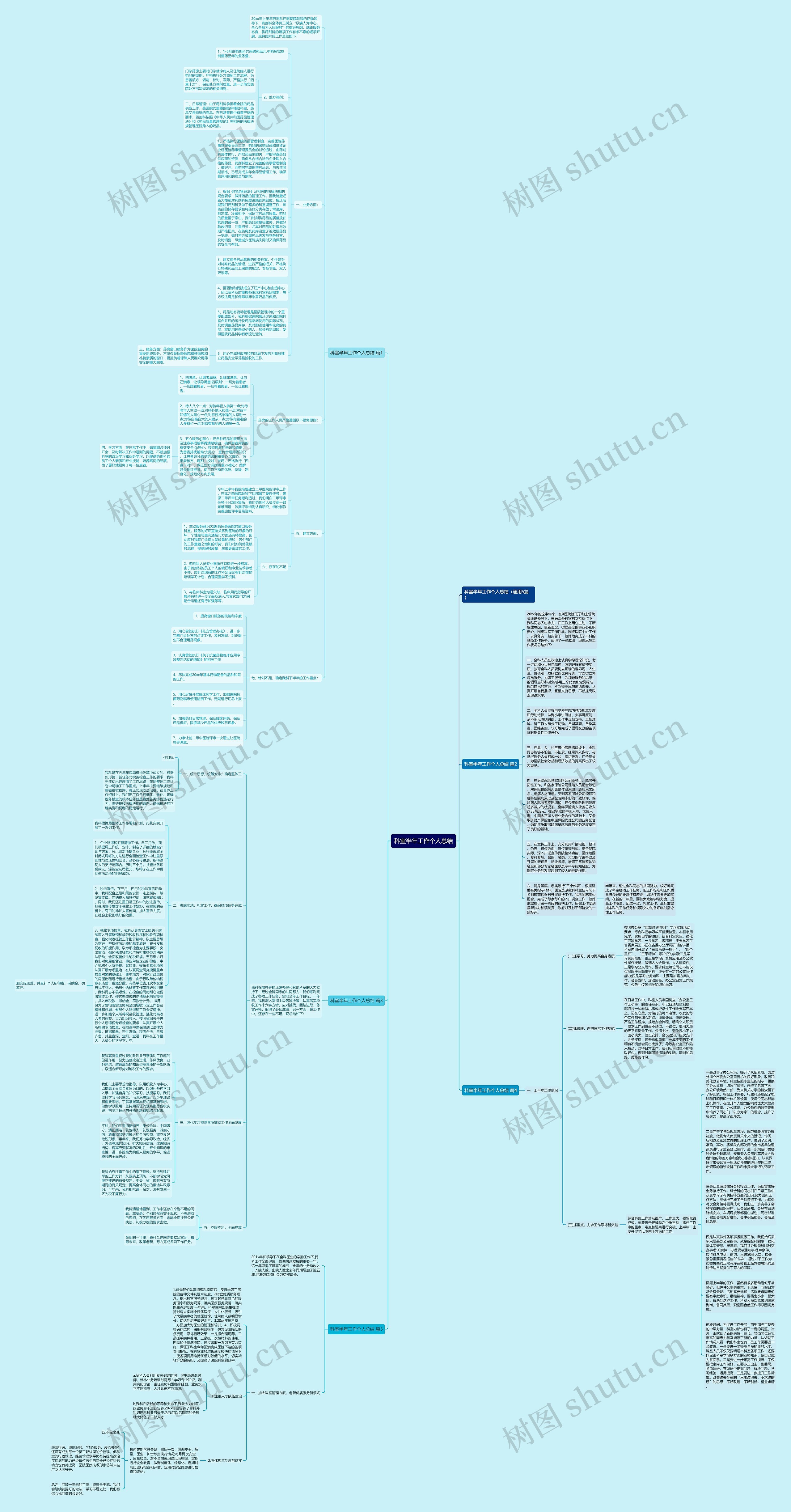 科室半年工作个人总结思维导图
