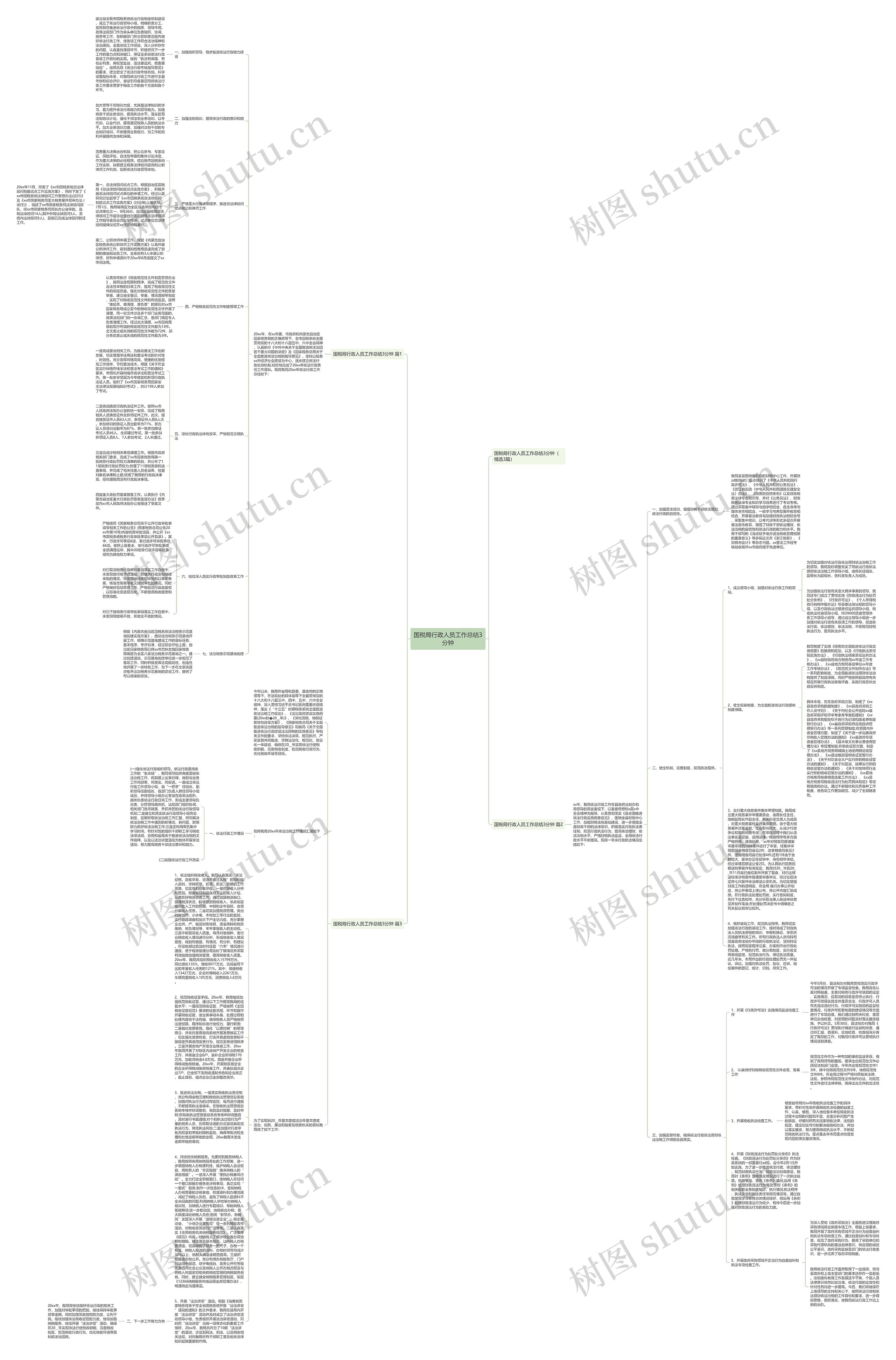 国税局行政人员工作总结3分钟