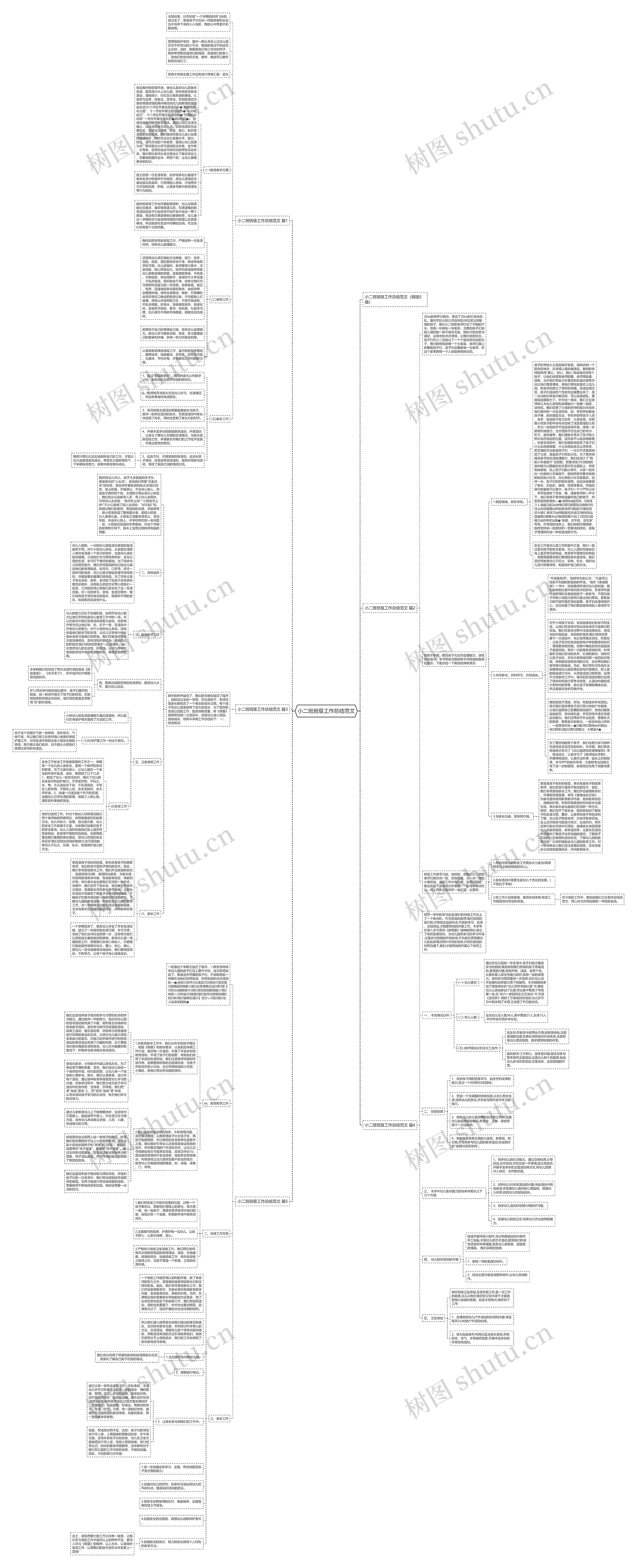 小二班班级工作总结范文思维导图