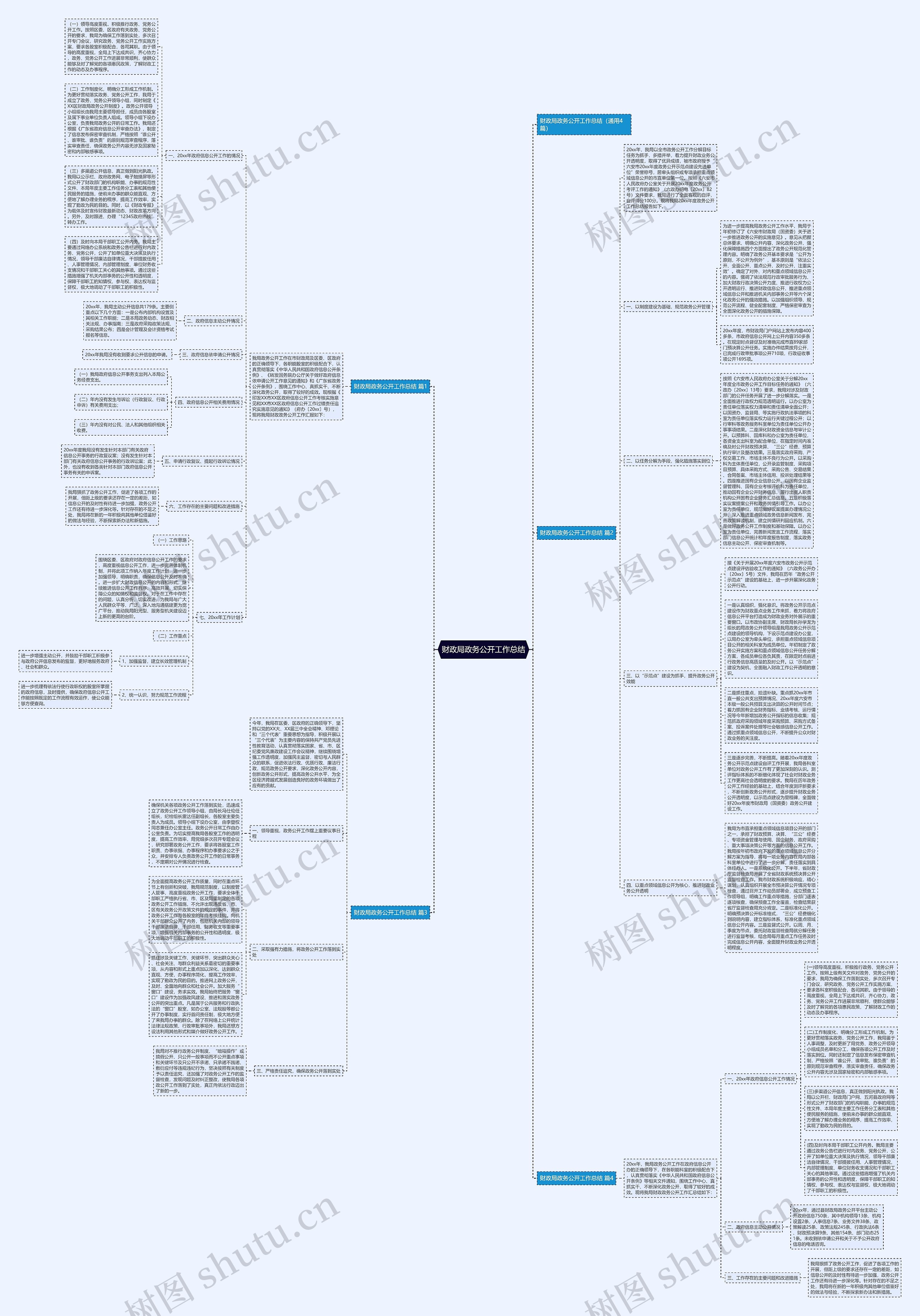 财政局政务公开工作总结思维导图