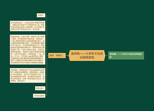 演讲稿——小学生不应该玩网络游戏