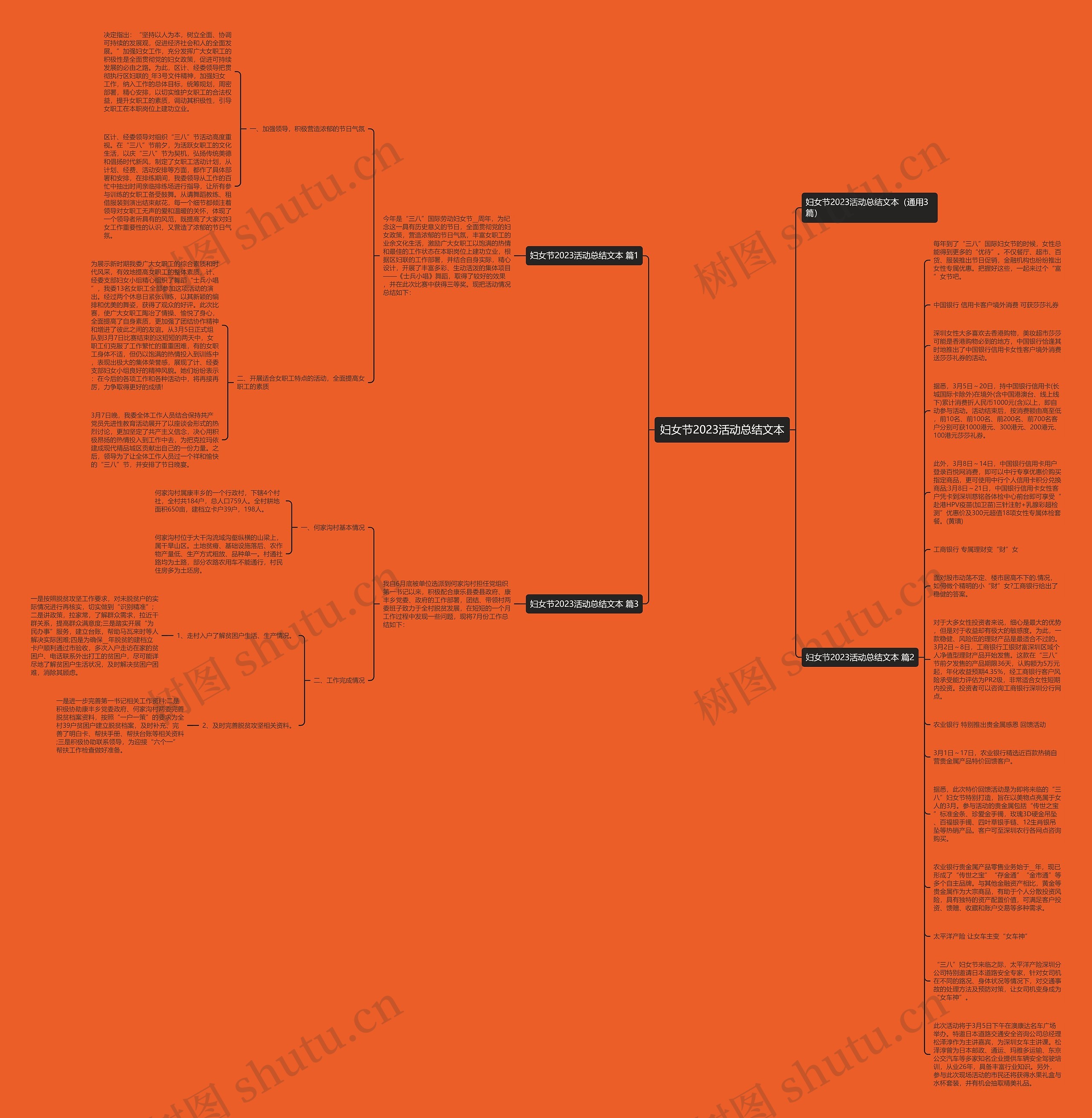 妇女节2023活动总结文本思维导图
