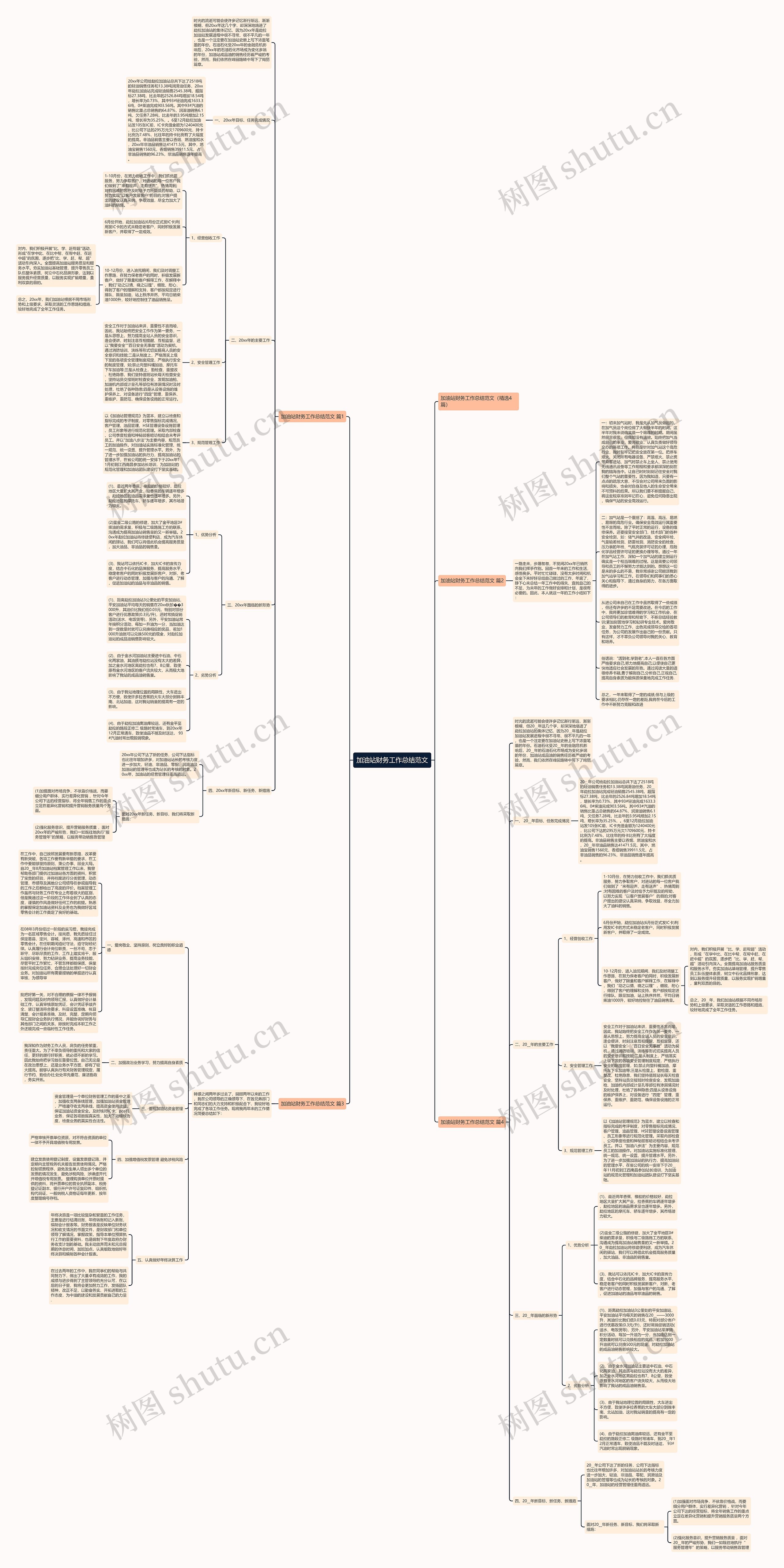 加油站财务工作总结范文思维导图