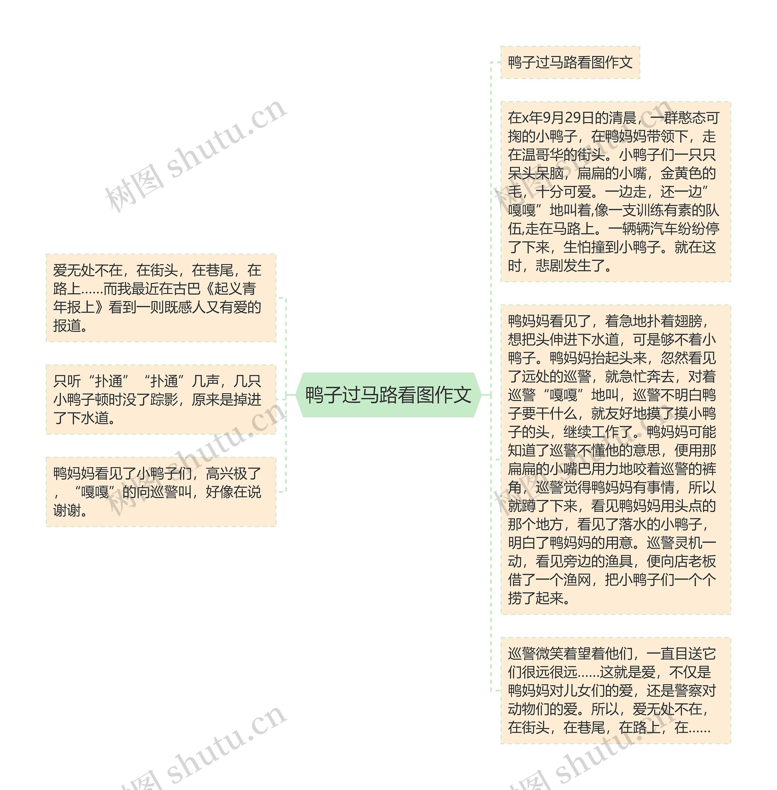 鸭子过马路看图作文思维导图