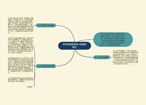 如何快速有效地六级阅读能力