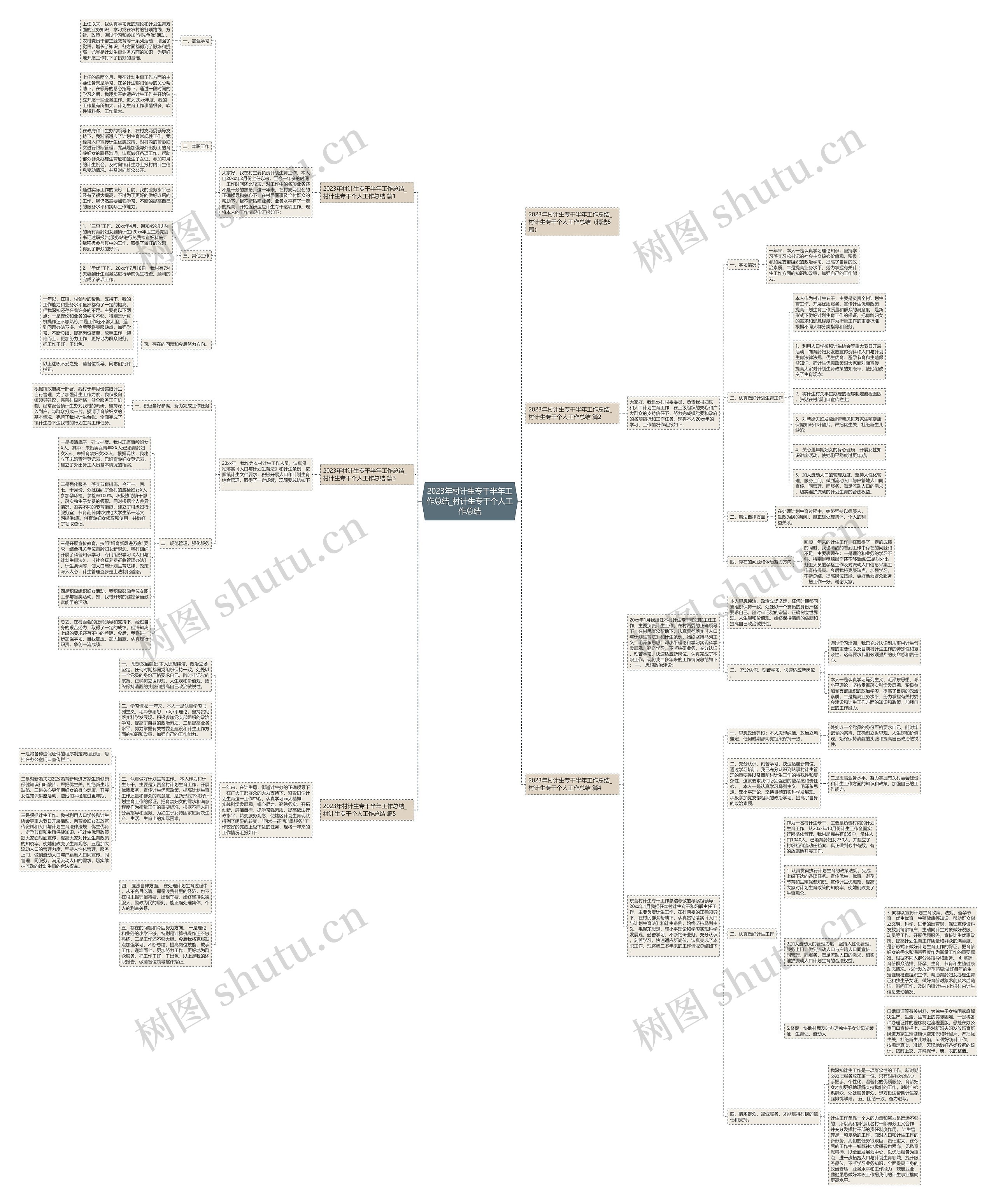 2023年村计生专干半年工作总结_村计生专干个人工作总结思维导图