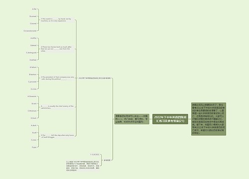 2022年下半年英语四级词汇练习及参考答案(21)