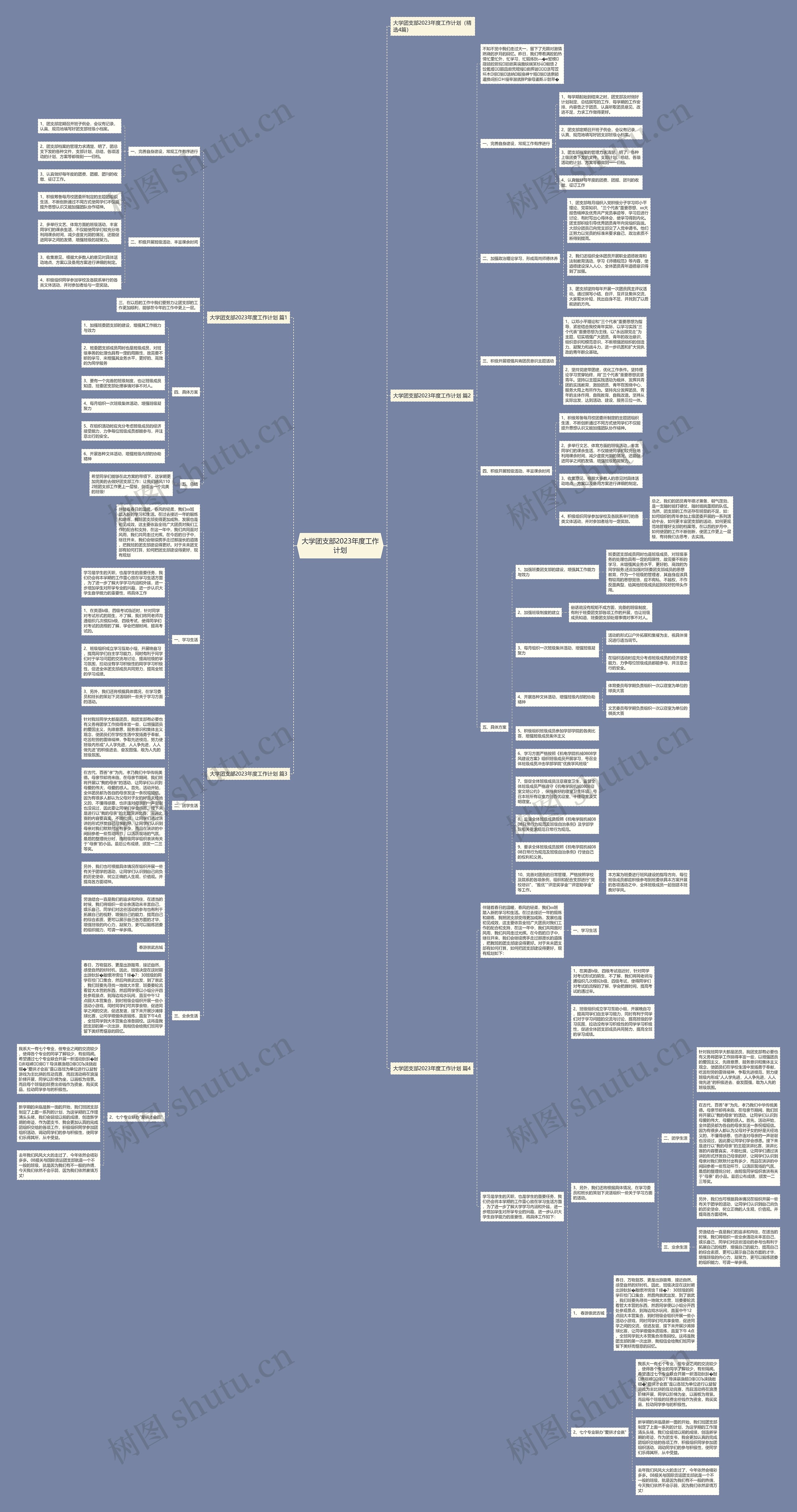 大学团支部2023年度工作计划思维导图