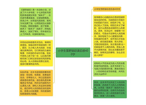 小学生雪野狼踪读后感400字