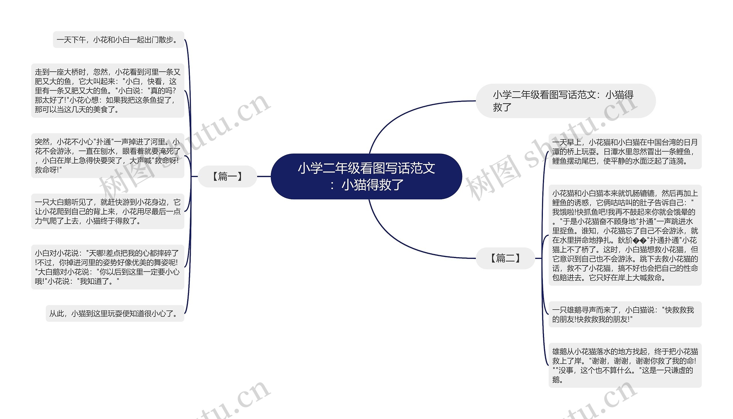 小学二年级看图写话范文：小猫得救了