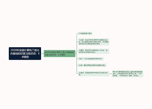 2020年全国计算机二级公共基础知识复习知识点：E-R模型