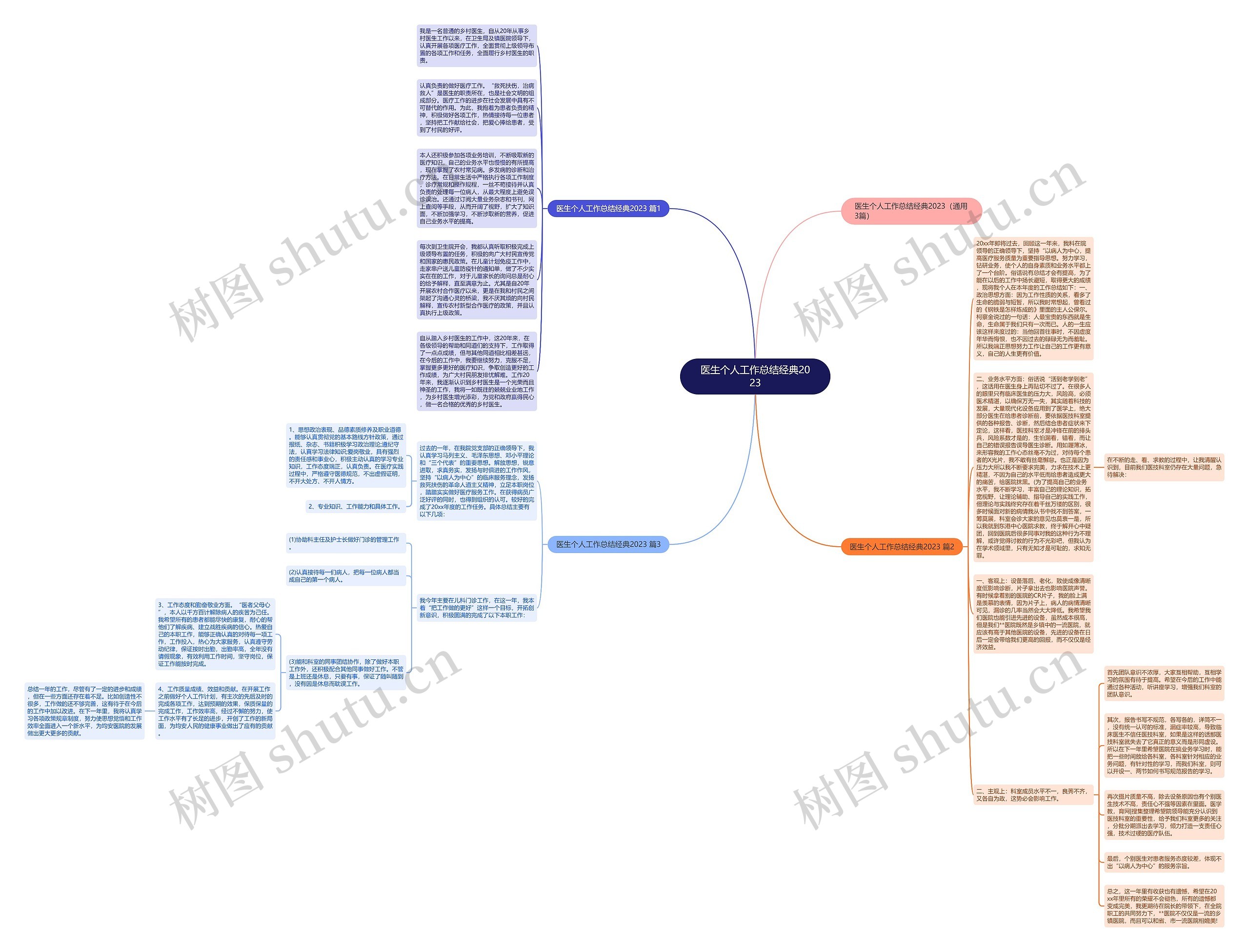 医生个人工作总结经典2023思维导图