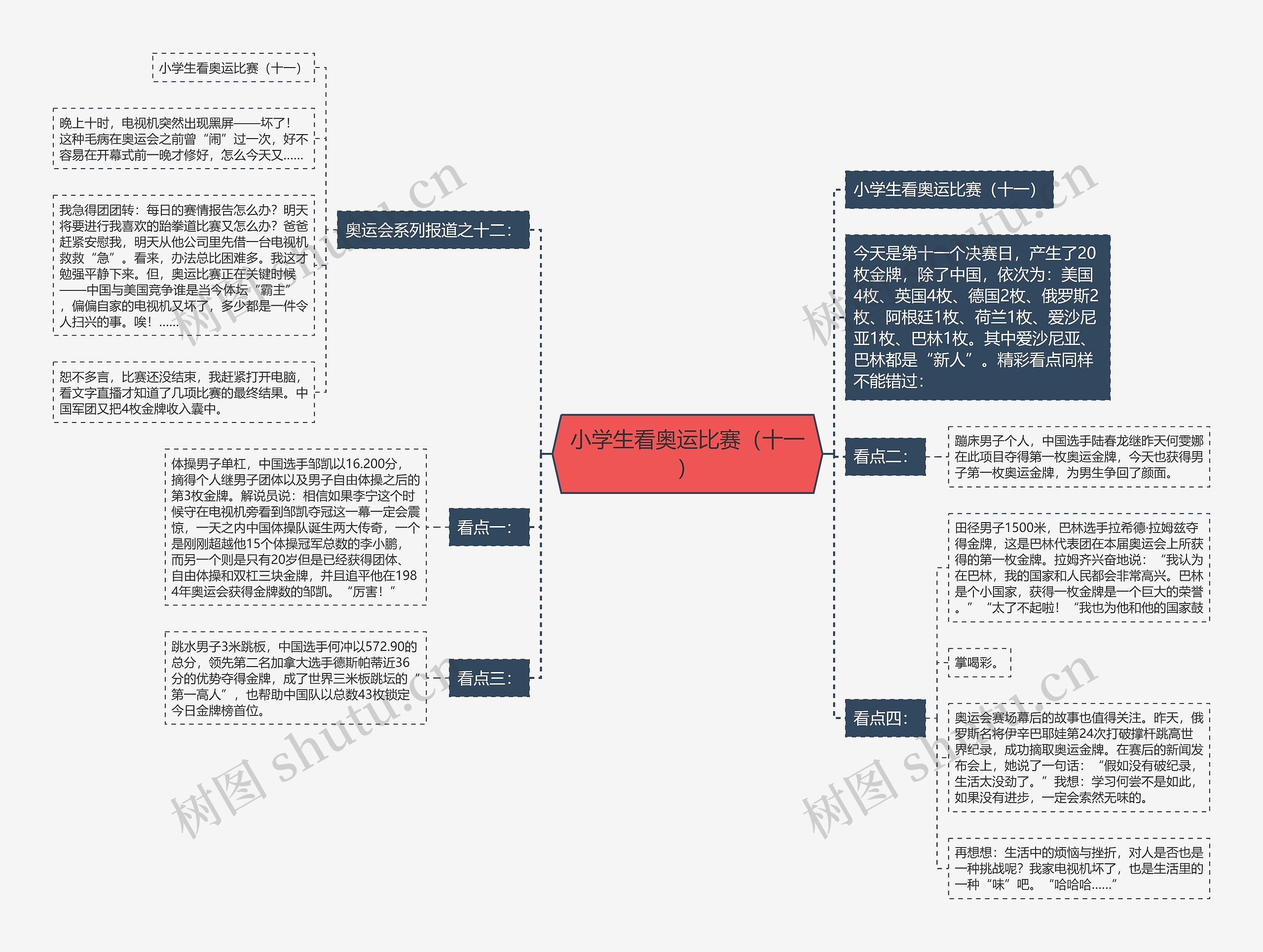 小学生看奥运比赛（十一）思维导图