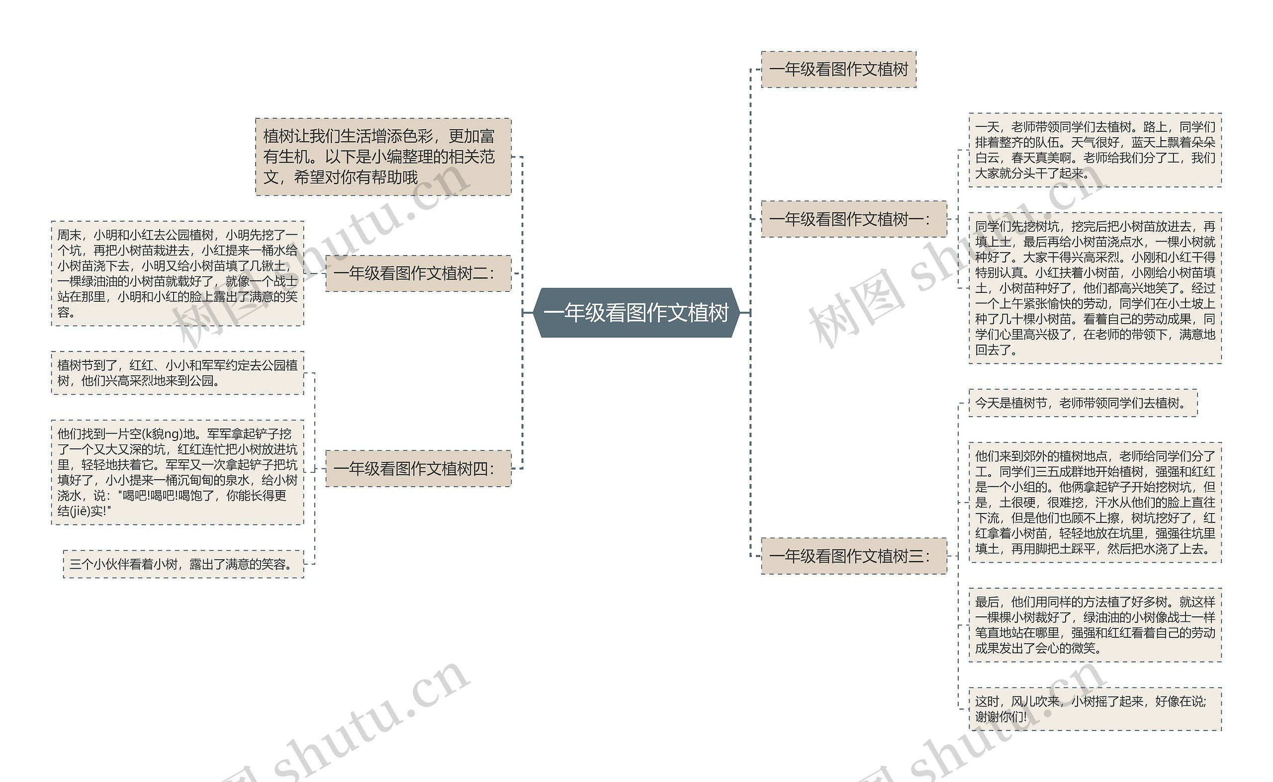 一年级看图作文植树