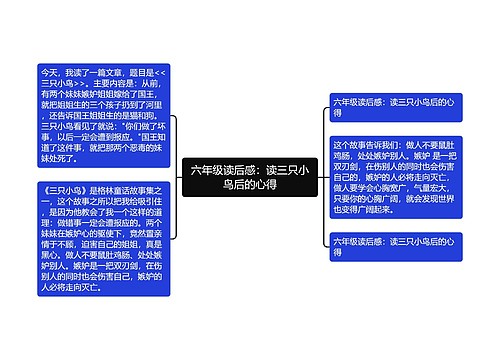 六年级读后感：读三只小鸟后的心得