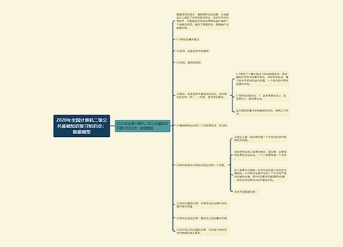 2020年全国计算机二级公共基础知识复习知识点：数据模型