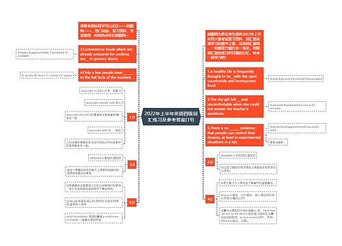 2022年上半年英语四级词汇练习及参考答案(19)