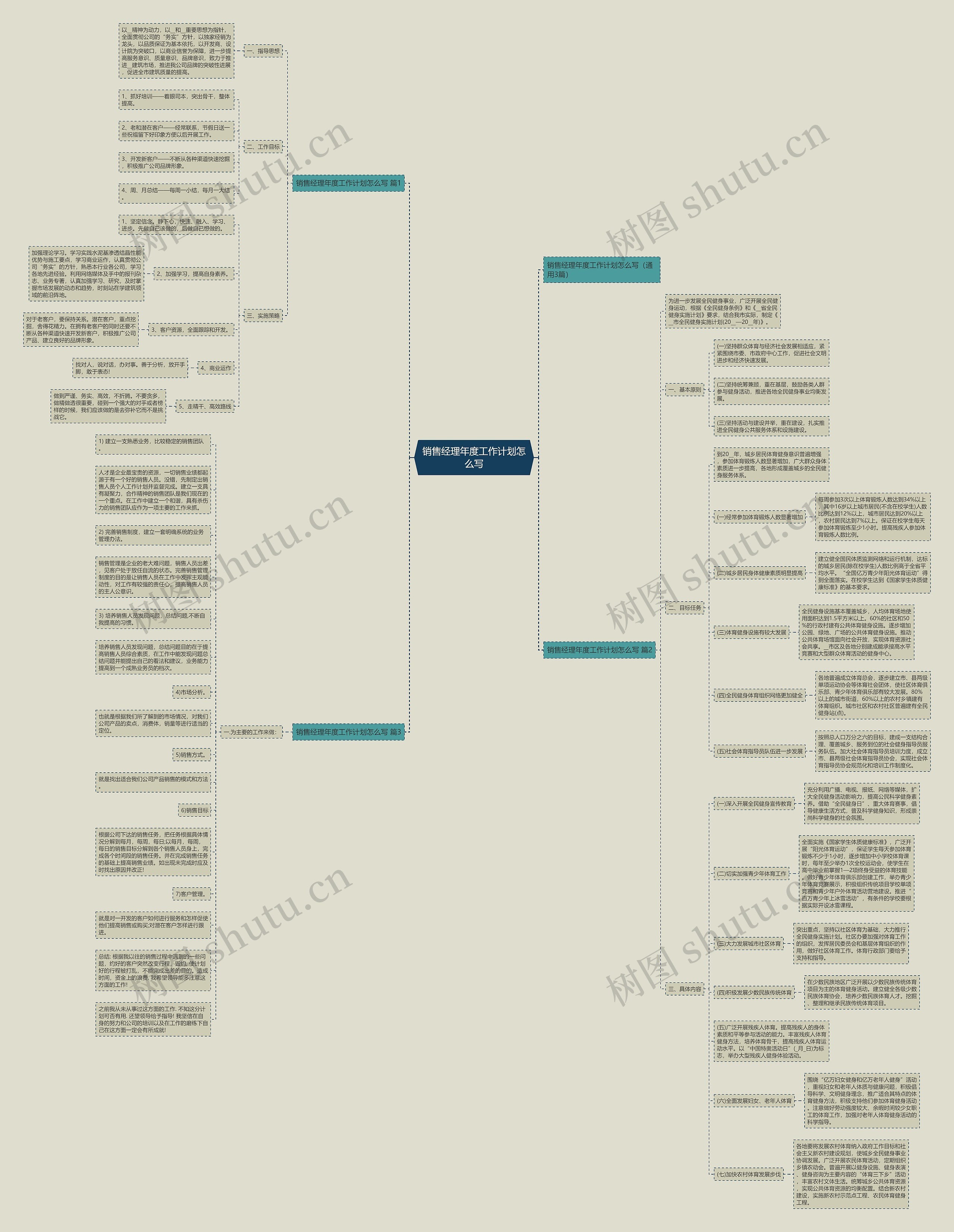 销售经理年度工作计划怎么写思维导图