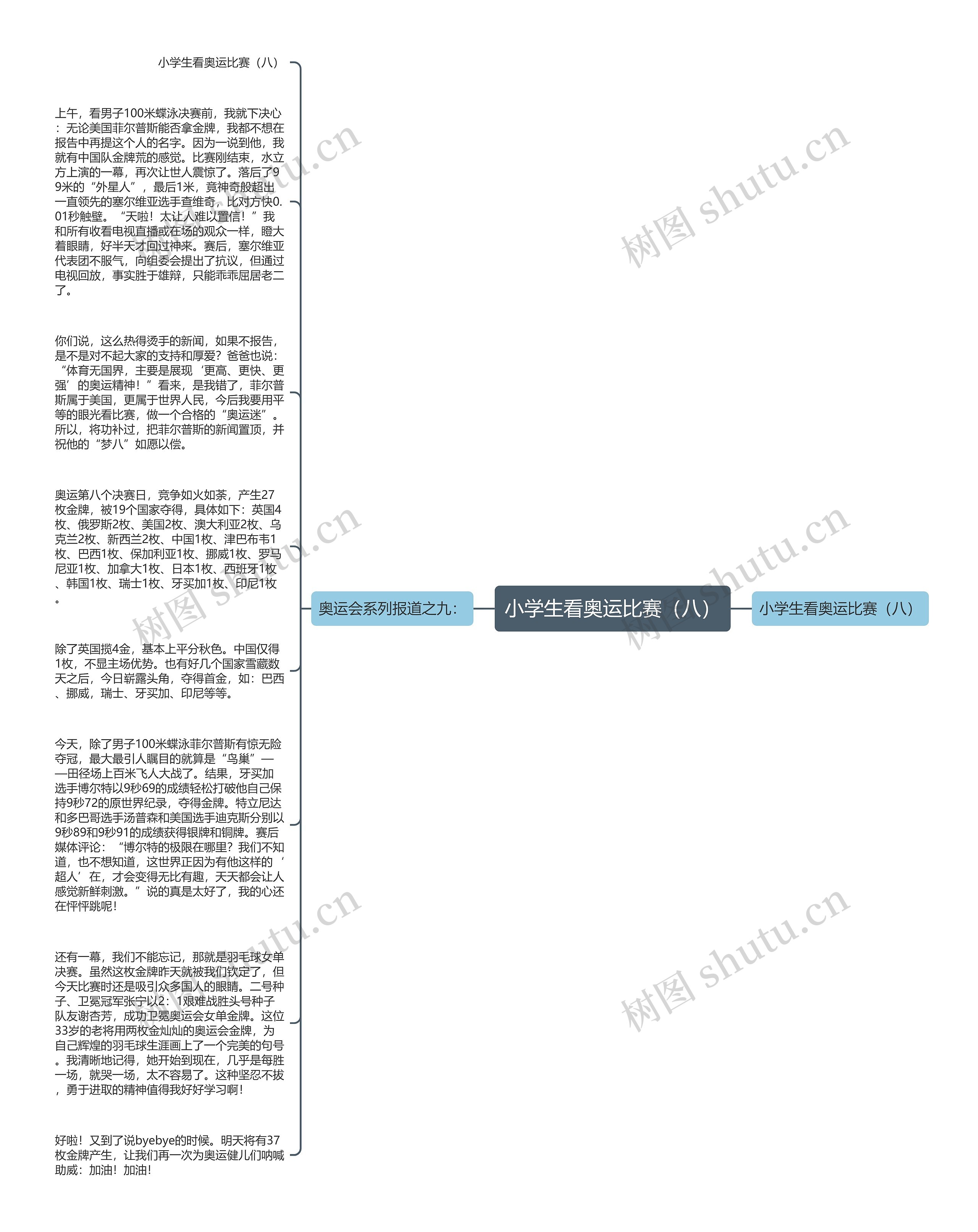 小学生看奥运比赛（八）思维导图