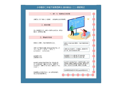 小学数学二年级下册第四单元 表内除法（二）课堂笔记