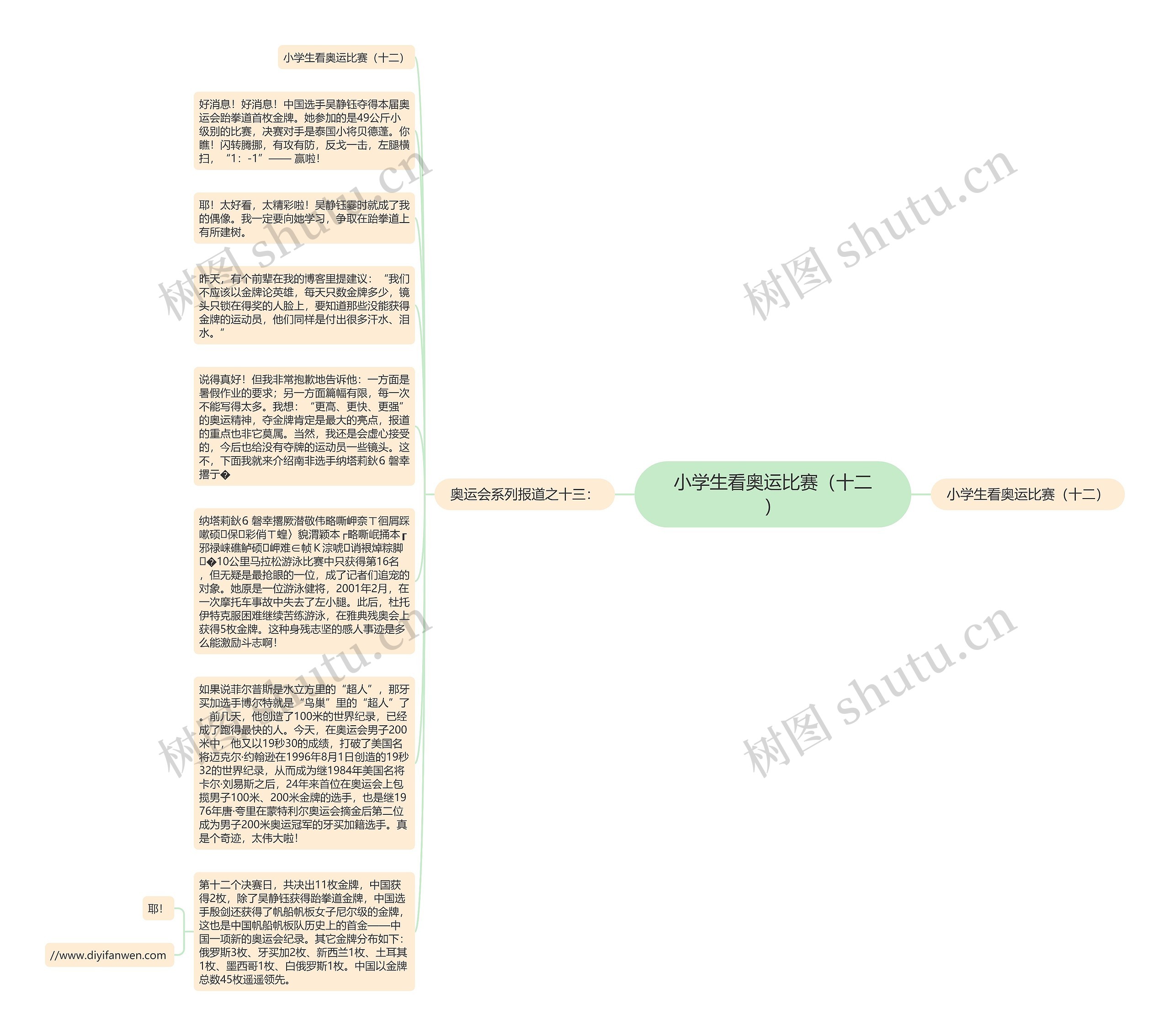 小学生看奥运比赛（十二）思维导图