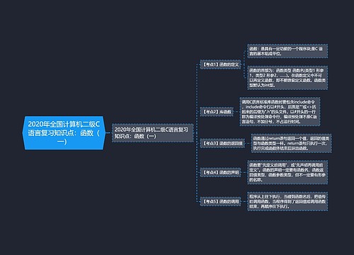 2020年全国计算机二级C语言复习知识点：函数（一）