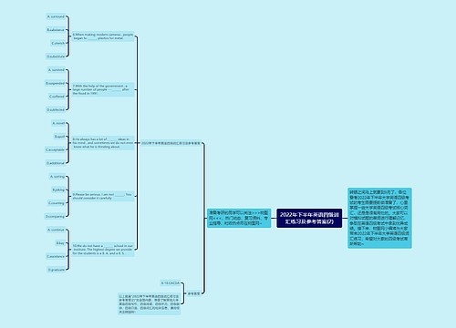 2022年下半年英语四级词汇练习及参考答案(2)