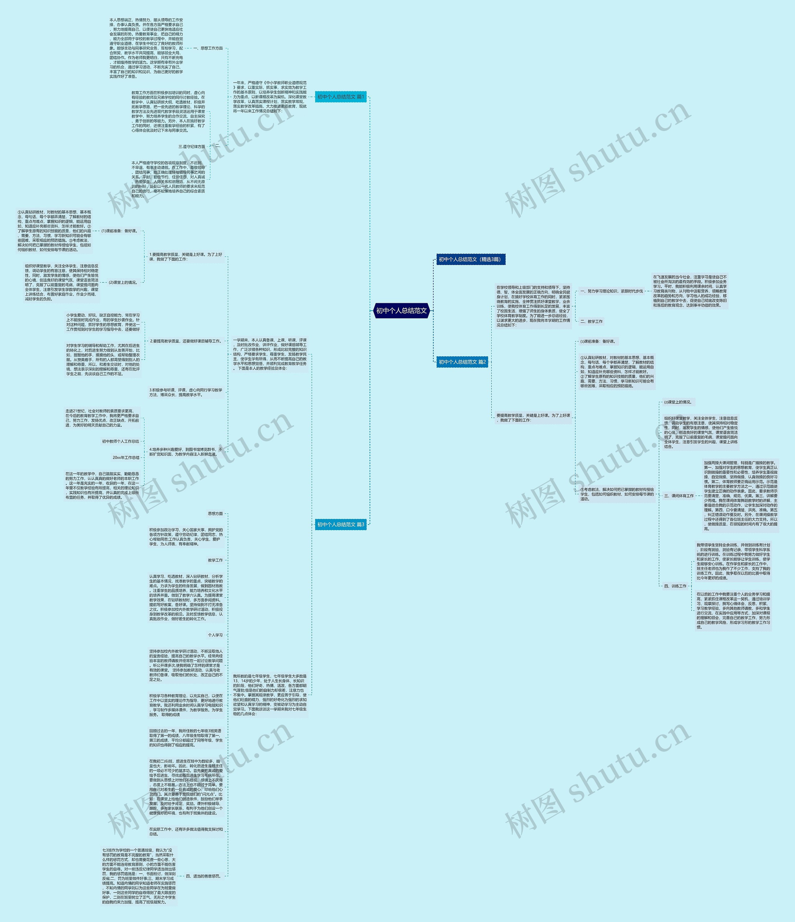 初中个人总结范文思维导图