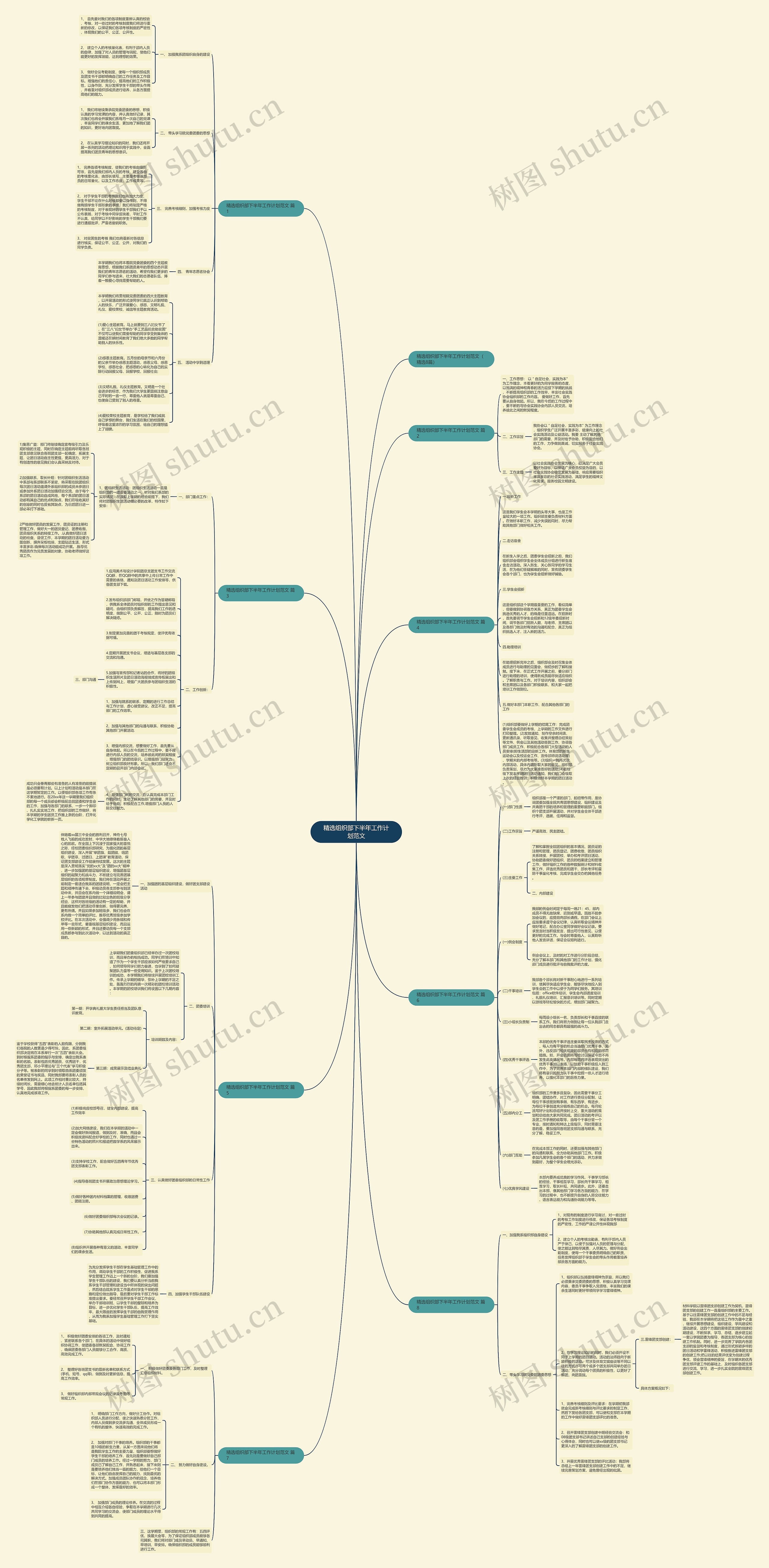 精选组织部下半年工作计划范文思维导图