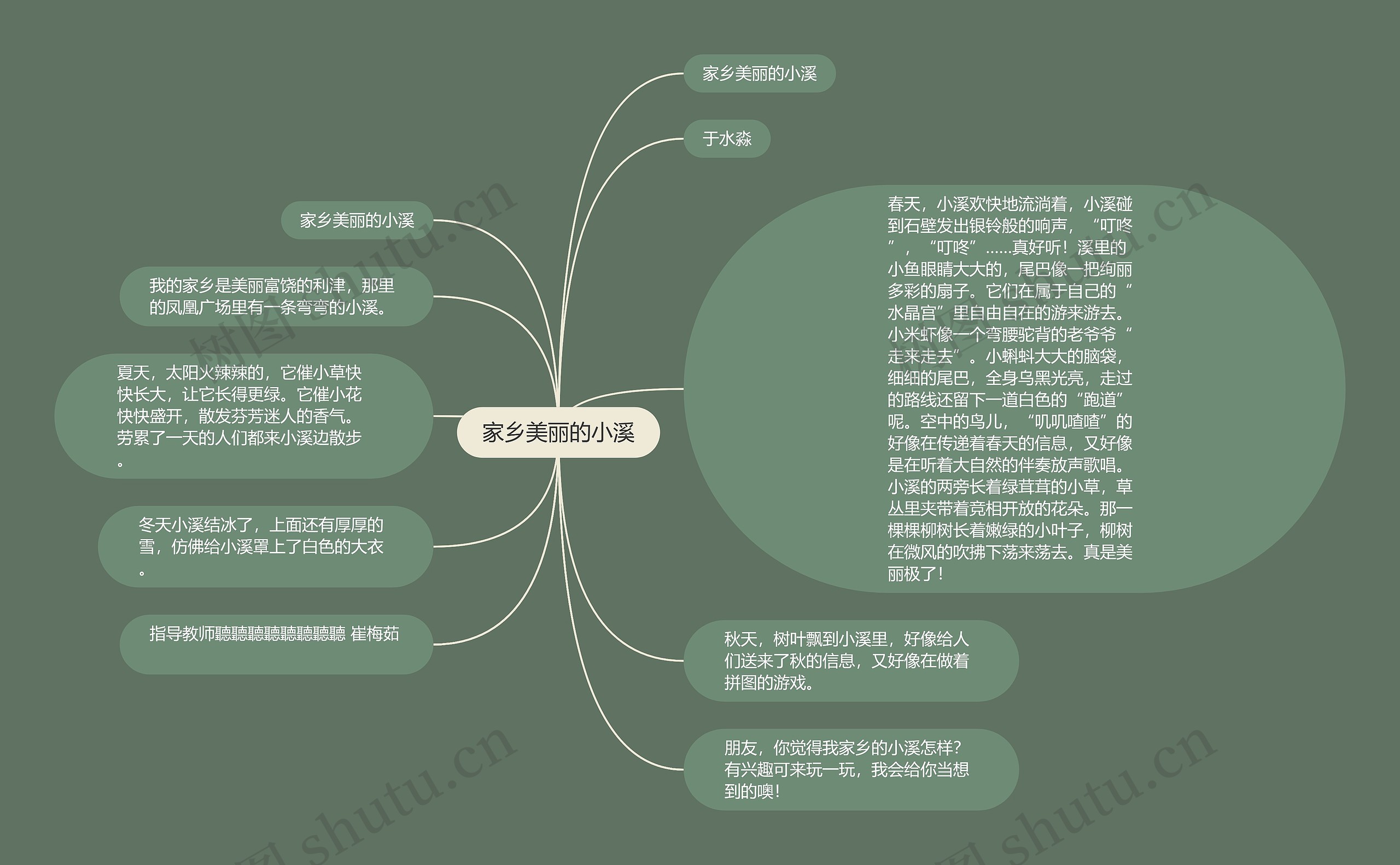 家乡美丽的小溪思维导图