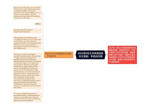 2022年6月大学英语四级作文预测：手机的作用