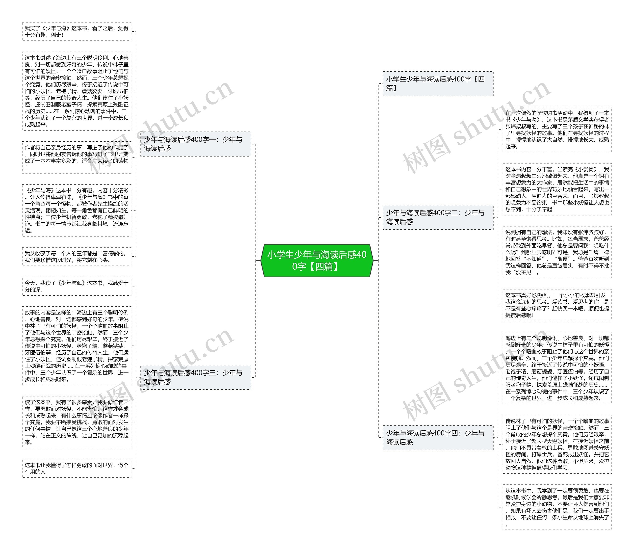 小学生少年与海读后感400字【四篇】思维导图