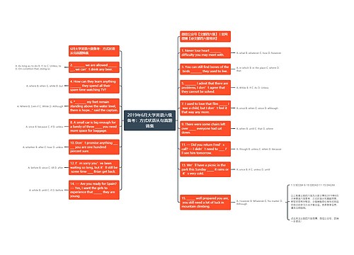 2019年6月大学英语六级备考：方式状语从句真题锦集