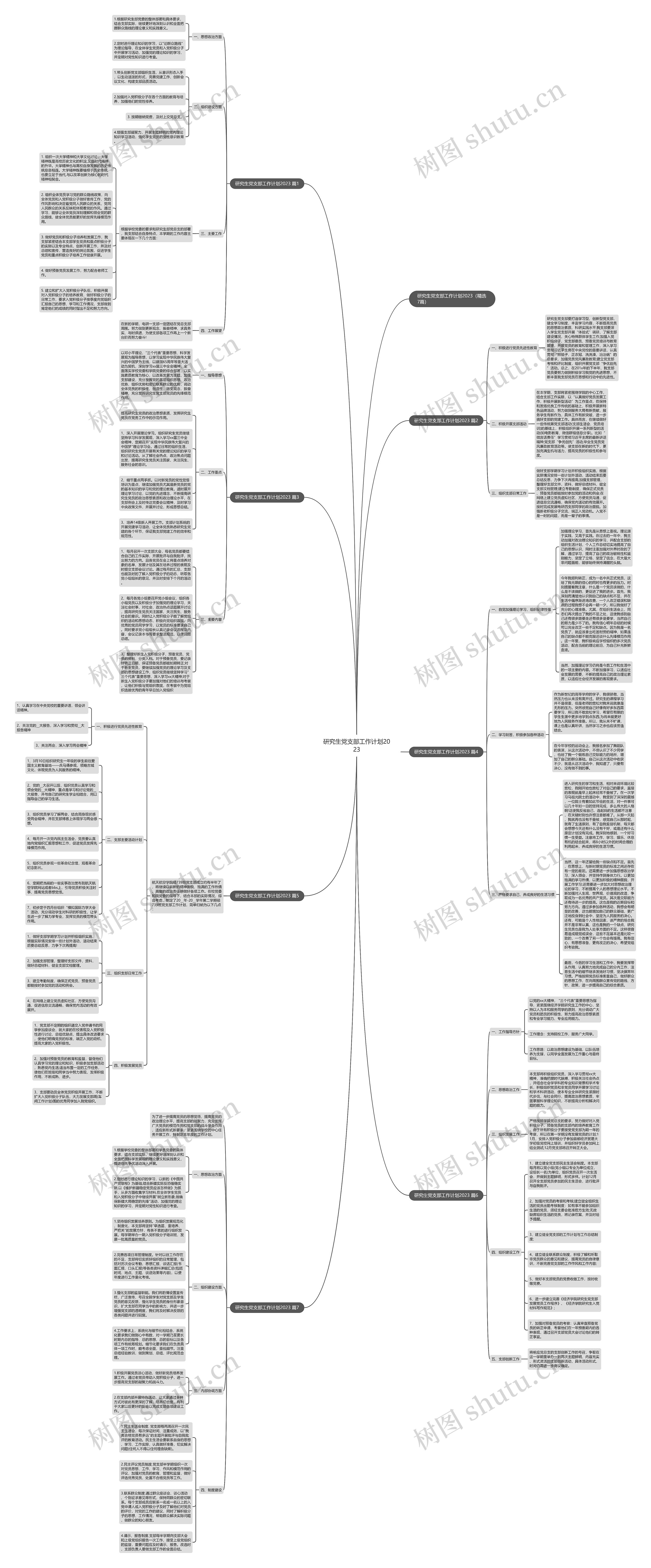 研究生党支部工作计划2023思维导图