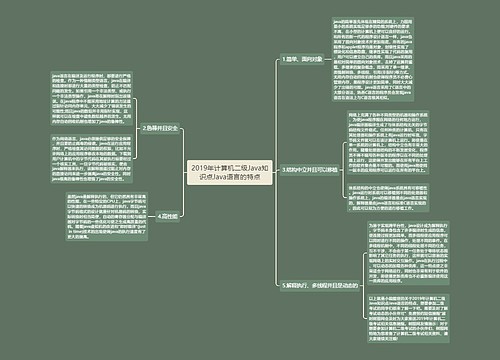 2019年计算机二级Java知识点Java语言的特点