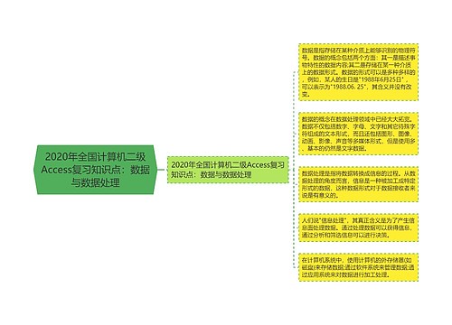 2020年全国计算机二级Access复习知识点：数据与数据处理