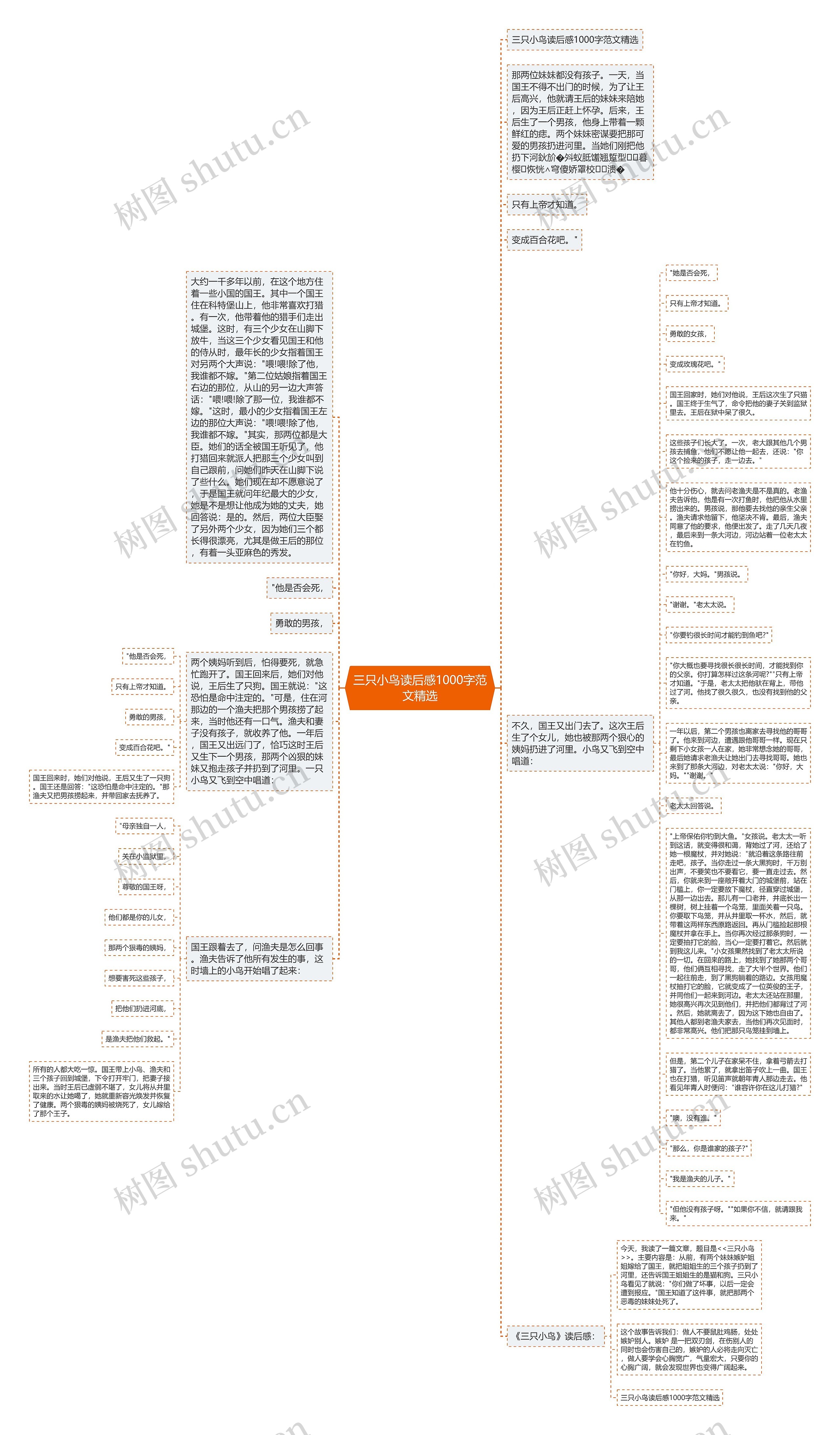 三只小鸟读后感1000字范文精选思维导图