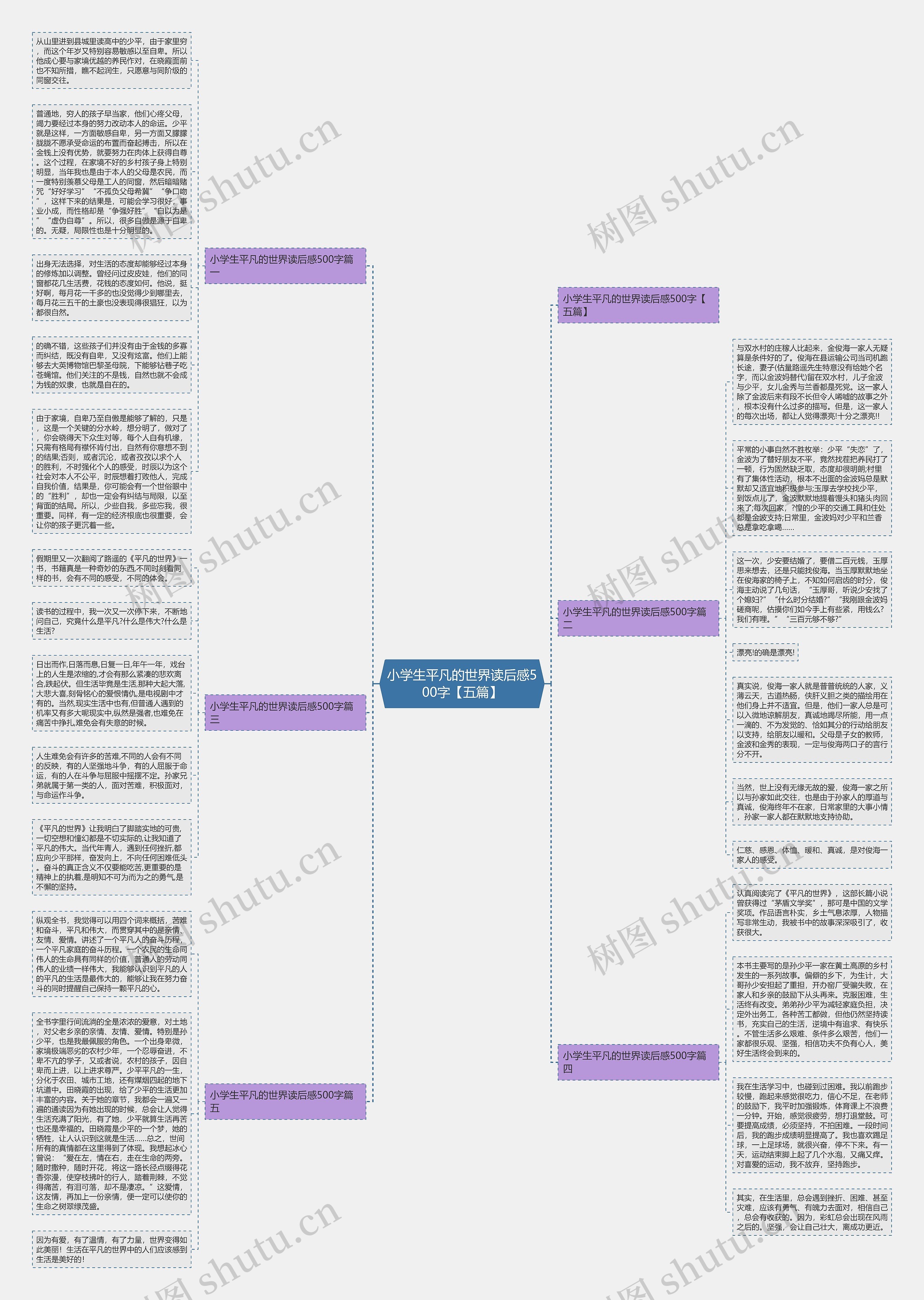小学生平凡的世界读后感500字【五篇】思维导图