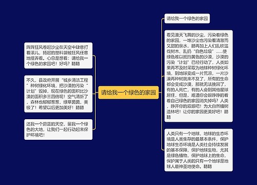 请给我一个绿色的家园