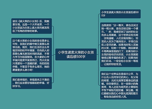 小学生读卖火柴的小女孩读后感500字