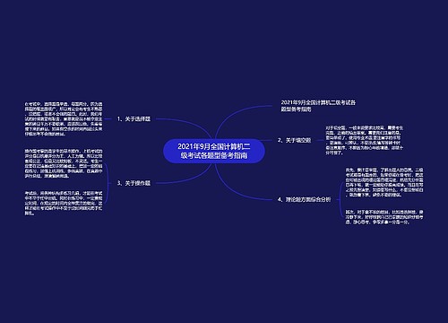 2021年9月全国计算机二级考试各题型备考指南