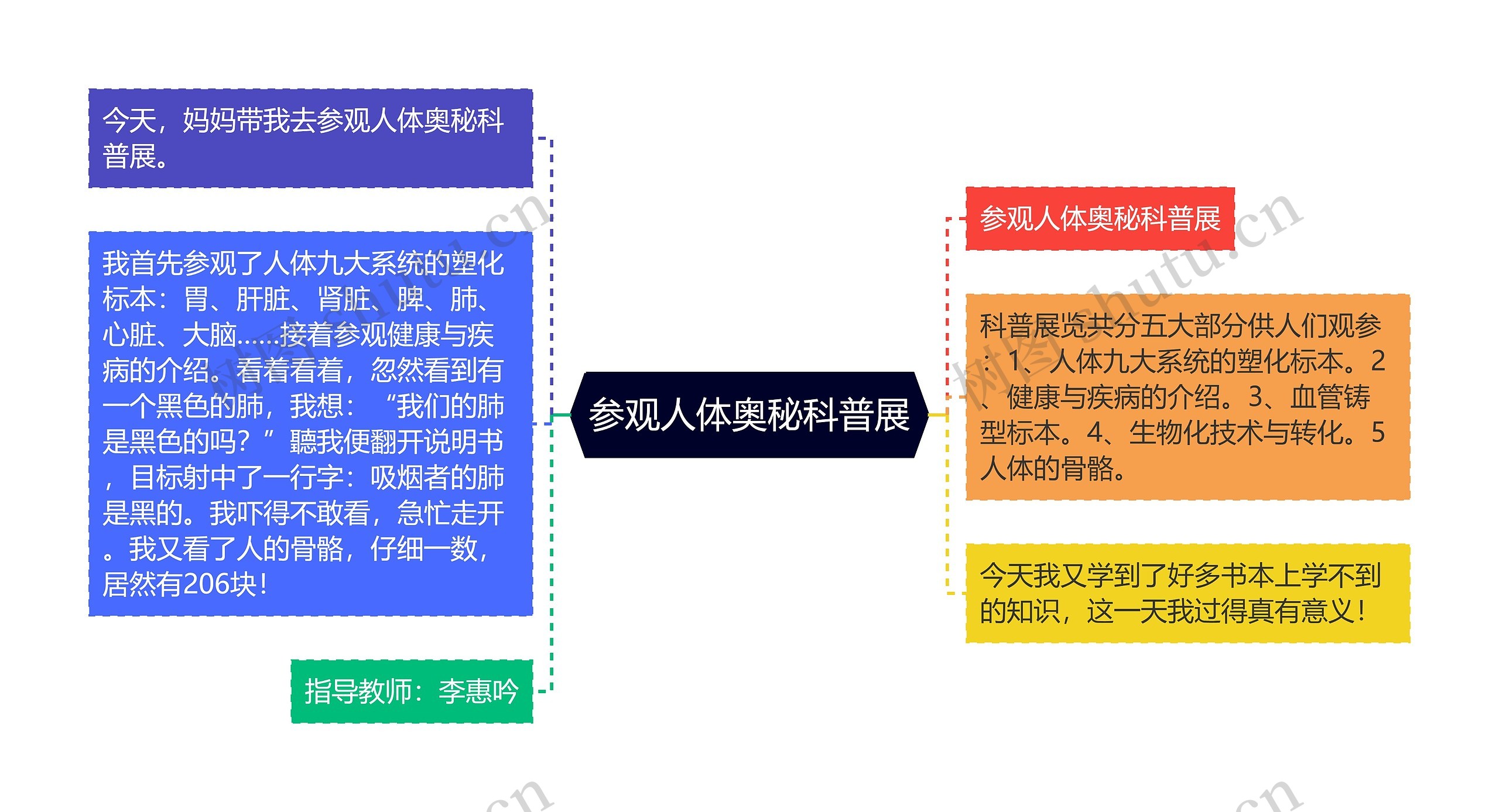 参观人体奥秘科普展思维导图