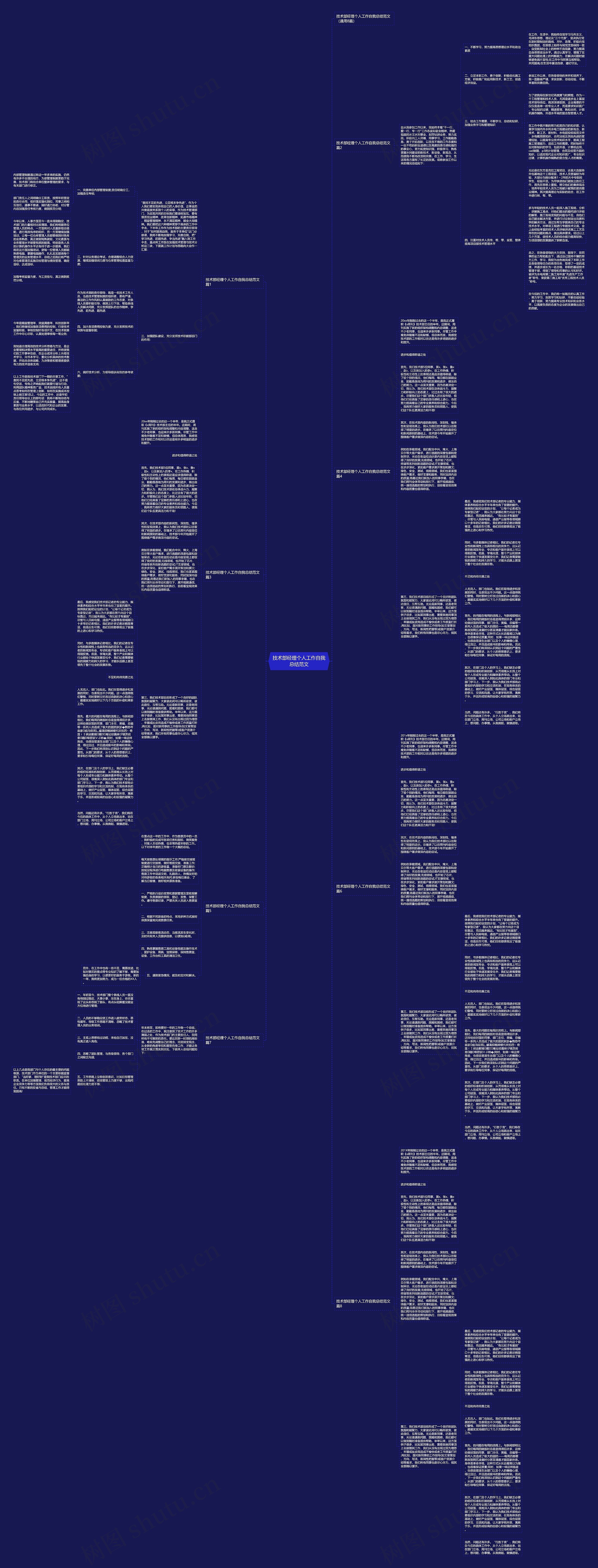 技术部经理个人工作自我总结范文思维导图